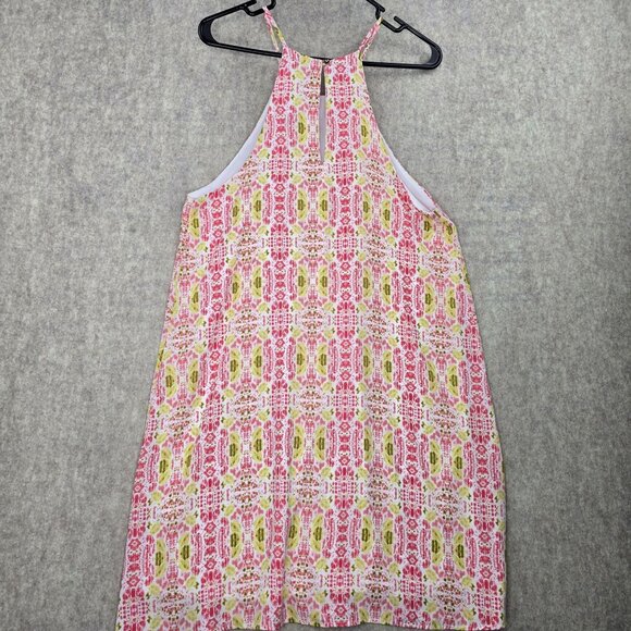 Womens Sleeveless Floral Print Halter Dress L Polyester Lightweight Multicolor - Picture 2 of 7